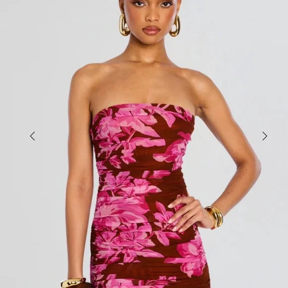 Retrofete Floral Strapless Maxi Dress
